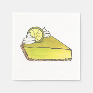 Key Limoen Keylime Pie Slice Food Dessert Napkins Servet