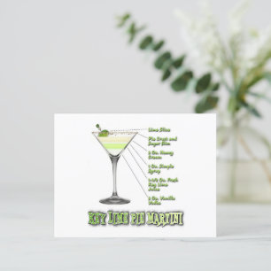 Key Limoen Pie Martini Cocktail Recipe Art Briefkaart