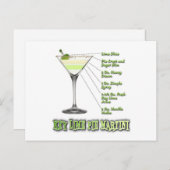 Key Limoen Pie Martini Cocktail Recipe Art Briefkaart (Voorkant / Achterkant)