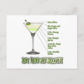 Key Limoen Pie Martini Cocktail Recipe Art Briefkaart (Voorkant)