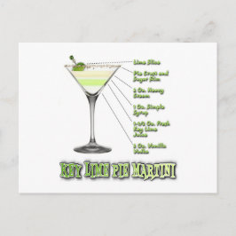 Key Limoen Pie Martini Cocktail Recipe Art Briefkaart