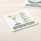 Key Limoen Pie Martini Cocktail Recipe Art Kartonnen Onderzetters (Schuin)
