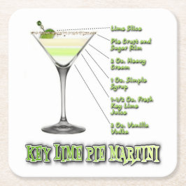 Key Limoen Pie Martini Cocktail Recipe Art Kartonnen Onderzetters
