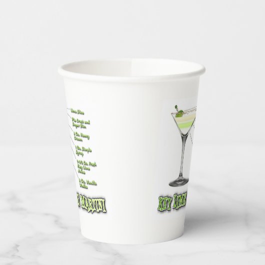 Key Limoen Pie Martini Cocktail Recipe Art Papieren Bekers (Links)