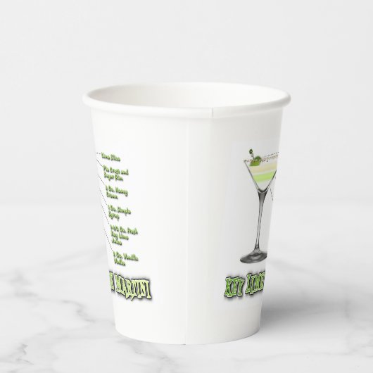 Key Limoen Pie Martini Cocktail Recipe Art Papieren Bekers (Rechts)