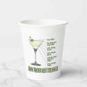 Key Limoen Pie Martini Cocktail Recipe Art Papieren Bekers (Voorkant)