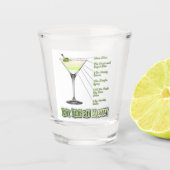 Key Limoen Pie Martini Cocktail Recipe Art Shot Glas (Voorkant)