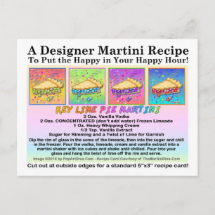 Key Limoen Pie Martini Recipe Card Briefkaart