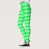 Key Limoen Pie Neon Groen Zwart Licht Rave Strepen Leggings (Links)