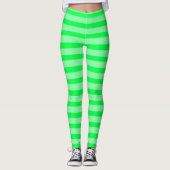 Key Limoen Pie Neon Groen Zwart Licht Rave Strepen Leggings (Voorkant)