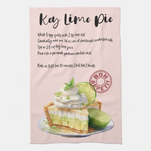 Key Limoen Pie Recipe Theedoek (Verticaal)