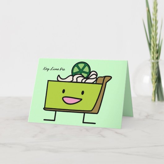 Key Limoen Pie sour lemon tart dessert slice graha Bedankkaart (Voorkant)