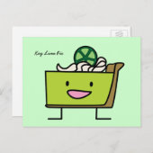 Key Limoen Pie sour lemon tart dessert slice graha Briefkaart (Voorkant / Achterkant)