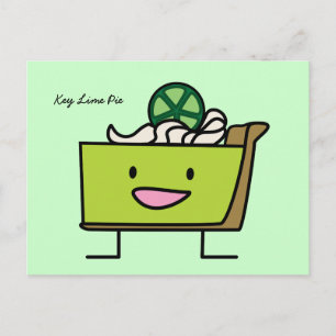 Key Limoen Pie sour lemon tart dessert slice graha Briefkaart