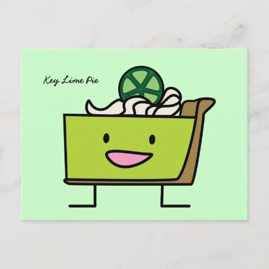 Key Limoen Pie sour lemon tart dessert slice graha Briefkaart (Voorkant)