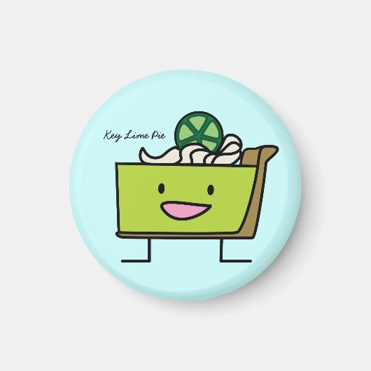 Key Limoen Pie sour lemon tart dessert slice graha Magneet (Voorkant)