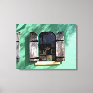 Key Limoen Pie Window Key West Florida Wrapped Can Canvas Afdruk