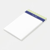 Key Limoen SLg Chevron Navy Name Monogram Post-it® Notes (Schuin)