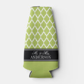 Key Limoen Wit Marokkaans #4 CB Zwart Naam Trouwen Flesjeskoeler (Voorkant)