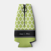 Key Limoen Wit Marokkaans #4 CB Zwart Naam Trouwen Flesjeskoeler (Achterkant)