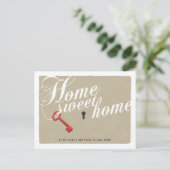 Key Lock New Address Announcement Briefkaart (Staand voorkant)