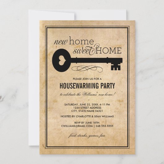  Key Nieuw Home Sweet Home Housewarming Kaart (Voorkant)