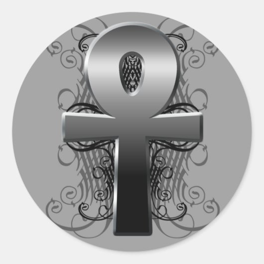 "Key of Life (Ankh)" in Chrome Sticker (Voorkant)