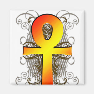 "Key of Life (Ankh)" in gouden magneet