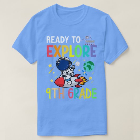 Key Ready To Explore Ninth Grade Astronaut Back T T-shirt (Design voorkant)