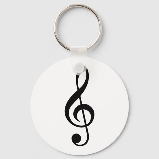 Key Ring Clef Black en White Sleutelhanger (Voorkant)