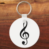 Key Ring Clef Black en White Sleutelhanger (Voorkant)