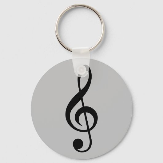 Key Ring Music Clef Silver/Grey Sleutelhanger (Voorkant)