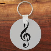 Key Ring Music Clef Silver/Grey Sleutelhanger (Voorkant)