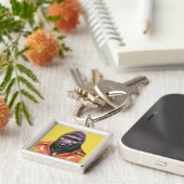 "Key Ring Vain Gorilla-ontwerp" Sleutelhanger (Zijkant)