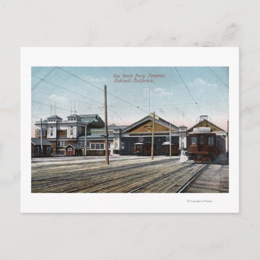 Key Route Ferry Terminal en Railway Briefkaart (Voorkant)