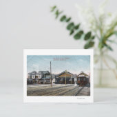 Key Route Ferry Terminal en Railway Briefkaart (Staand voorkant)