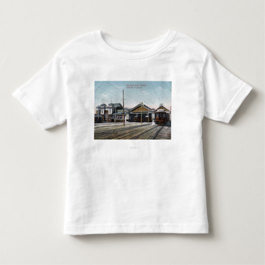 Key Route Ferry Terminal en Railway Kinder Shirts (Voorkant)