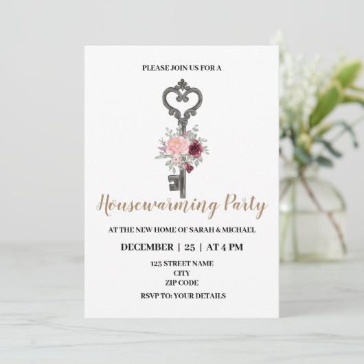 Key Thleing Housewarming Party Kaart (Staand voorkant)