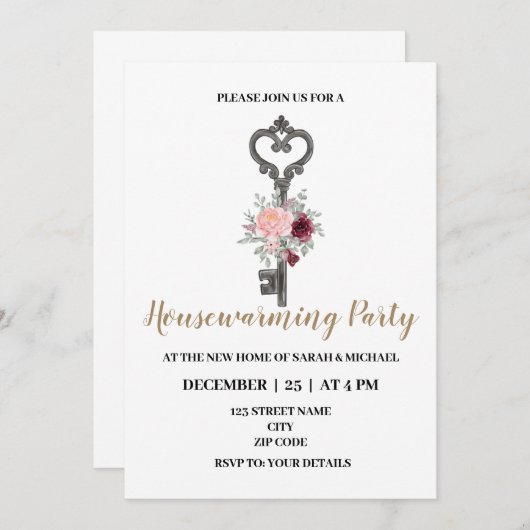 Key Thleing Housewarming Party Kaart (Voorkant / Achterkant)