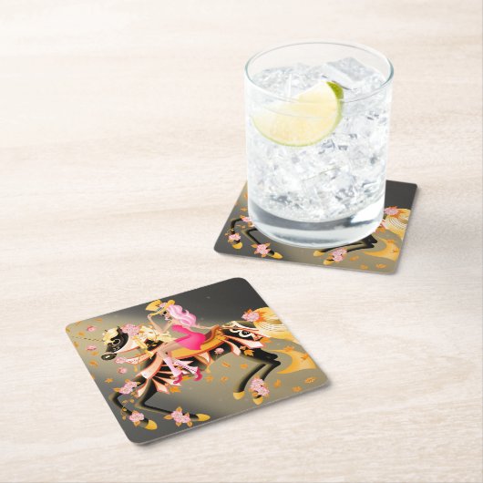 Key to Madness Square Coaster Kartonnen Onderzetters (Insitu)