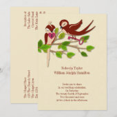 Key to My Heart Love Bird Wedding Kaart (Voorkant / Achterkant)