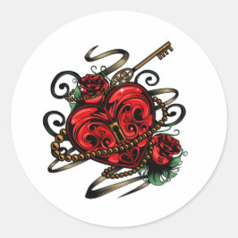 Key To My Heart T-Shirt Ronde Sticker