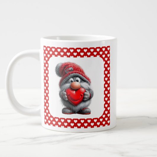 "Key to My Heart" Whimsical Gnome Grote Koffiekop (Links)