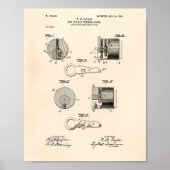 Key Tumbler Locks 1904 Patent Art Old Peper Poster (Voorkant)