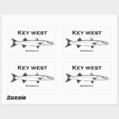 Key West Barracuda Rechthoekige Sticker (Vel)