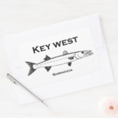 Key West Barracuda Rechthoekige Sticker (Envelop)