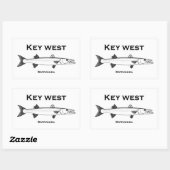 Key West Barracuda Ronde Sticker (Vel)