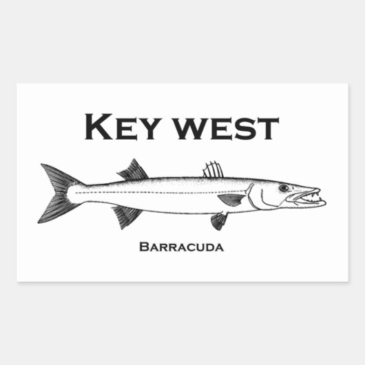Key West Barracuda Ronde Sticker (Voorkant)