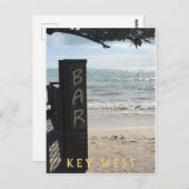 Key West Beach en Bar-fotoscène Briefkaart (Voorkant / Achterkant)