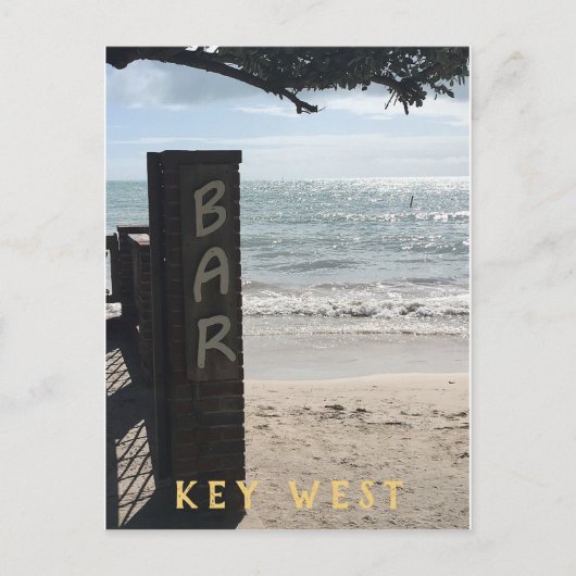 Key West Beach en Bar-fotoscène Briefkaart (Voorkant)